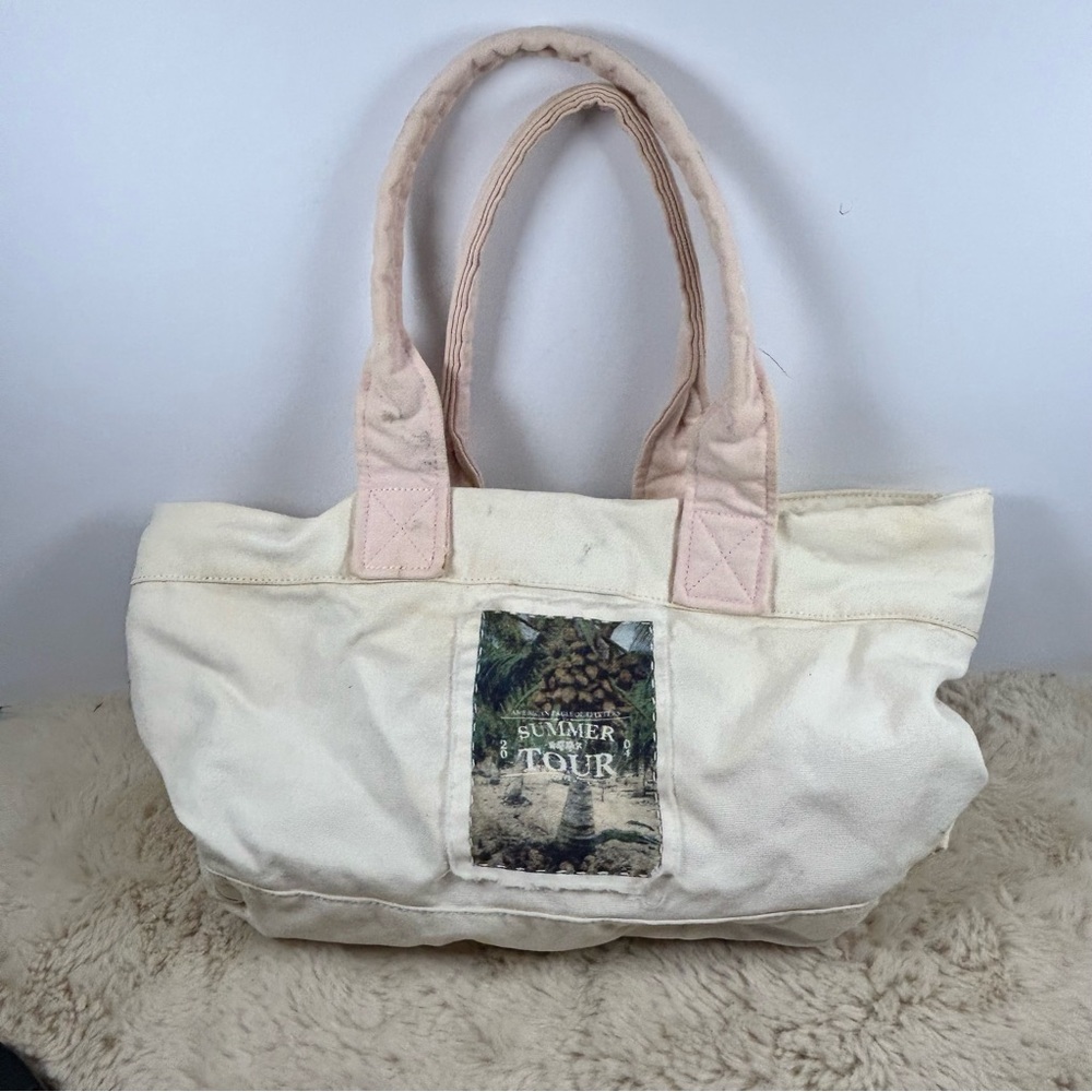 Americanโ Eagle Outfitters Cream and Pink Canvas Tote
